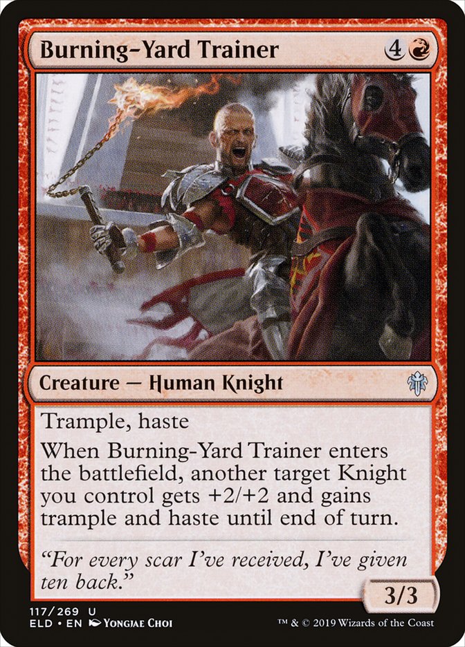 Burning-Yard Trainer [Throne of Eldraine] | Kessel Run Games Inc. 