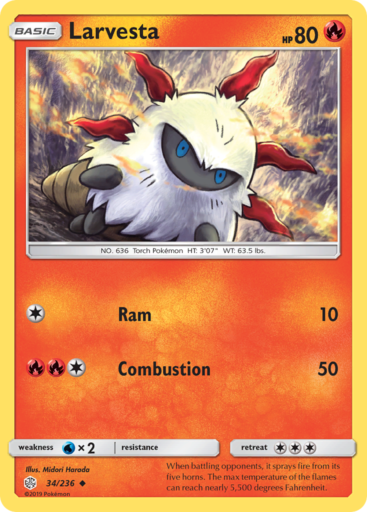 Larvesta (34/236) [Sun & Moon: Cosmic Eclipse] | Kessel Run Games Inc. 