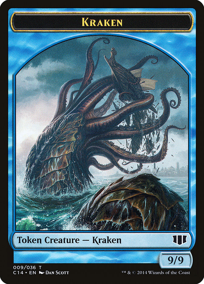 Kraken // Zombie (011/036) Double-Sided Token [Commander 2014 Tokens] | Kessel Run Games Inc. 