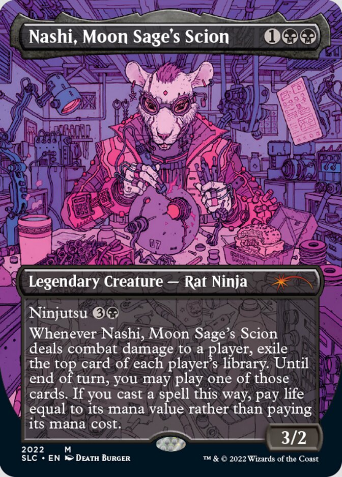 Nashi, Moon Sage's Scion (Borderless) [Secret Lair 30th Anniversary Countdown Kit] | Kessel Run Games Inc. 