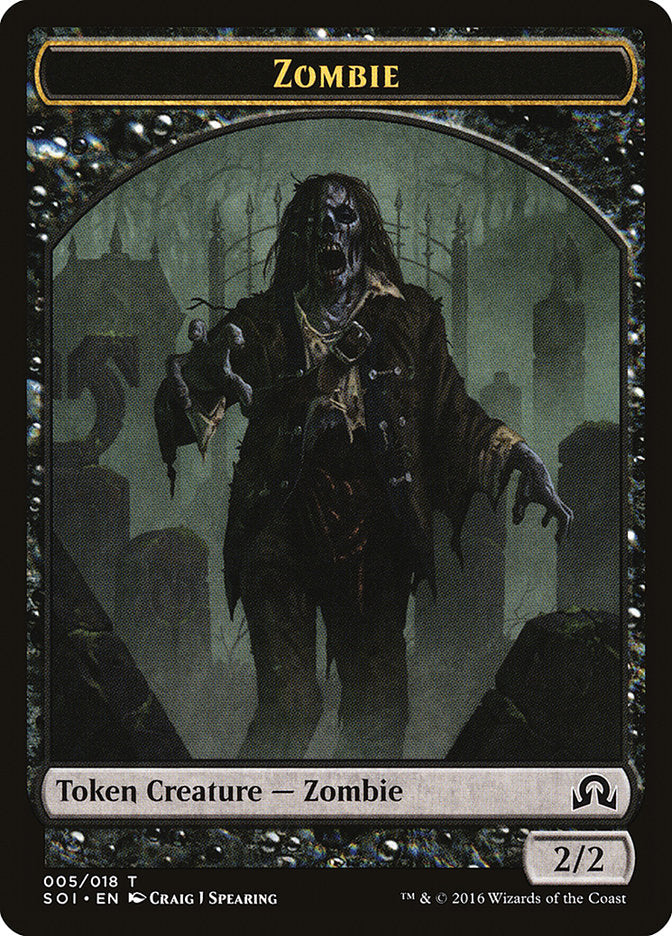 Zombie Token [Shadows over Innistrad Tokens] | Kessel Run Games Inc. 