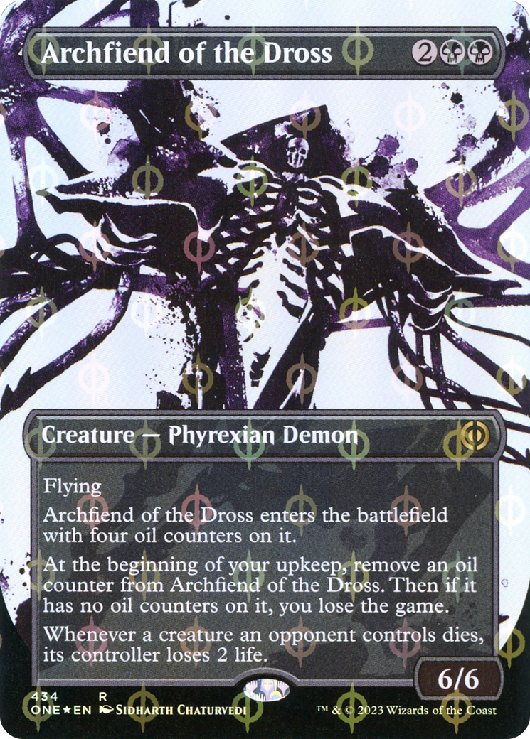 Archfiend of the Dross (Borderless Ichor Step-and-Compleat Foil) [Phyrexia: All Will Be One] | Kessel Run Games Inc. 