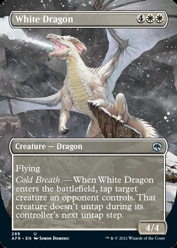 White Dragon (Borderless Alternate Art) [Dungeons & Dragons: Adventures in the Forgotten Realms] | Kessel Run Games Inc. 