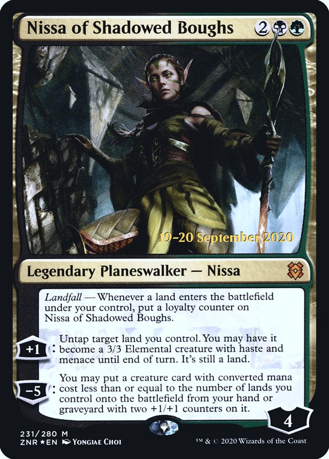 Nissa of Shadowed Boughs [Zendikar Rising Prerelease Promos] | Kessel Run Games Inc. 