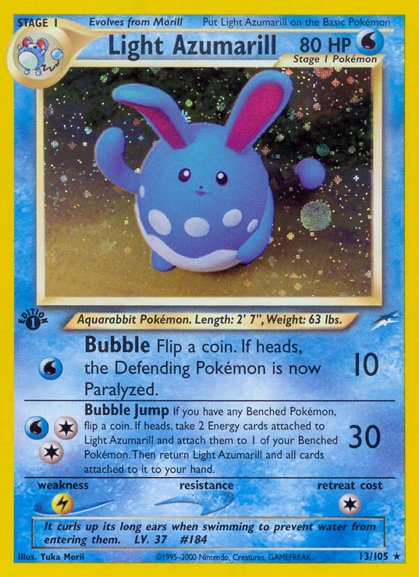 Light Azumarill (13/105) [Neo Destiny 1st Edition] | Kessel Run Games Inc. 