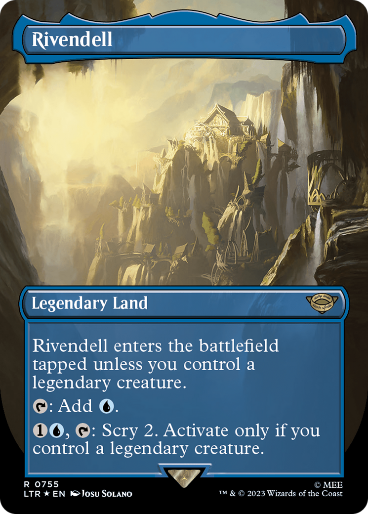 Rivendell (Borderless) (Surge Foil) [The Lord of the Rings: Tales of Middle-Earth] | Kessel Run Games Inc. 